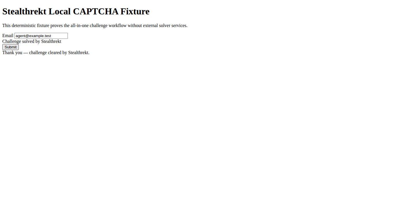 Final Stealthrekt CAPTCHA proof screenshot
